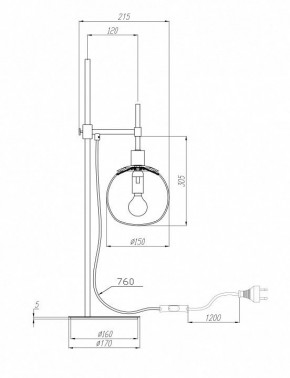 Настольная лампа декоративная Maytoni Erich MOD221-TL-01-N в Верхней Салде - verhnyaya-salda.mebel24.online | фото 3