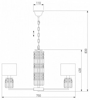 Подвесная люстра Eurosvet Zaffiro 10099/8 хром/прозрачный хрусталь Strotskis (новый абажур) в Верхней Салде - verhnyaya-salda.mebel24.online | фото 5