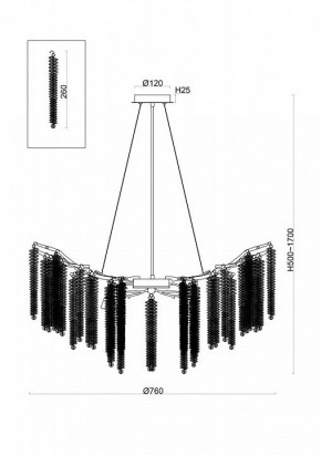 Подвесная люстра Freya Mineral FR1010PL-10G в Верхней Салде - verhnyaya-salda.mebel24.online | фото 2