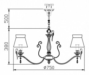 Подвесная люстра Maytoni Bird ARM013-08-W в Верхней Салде - verhnyaya-salda.mebel24.online | фото 5