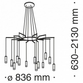 Подвесная люстра Maytoni Davida MOD035PL-12B в Верхней Салде - verhnyaya-salda.mebel24.online | фото 6