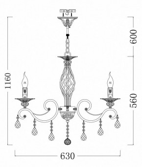 Подвесная люстра Maytoni Grace RC247-PL-06-R в Верхней Салде - verhnyaya-salda.mebel24.online | фото 5