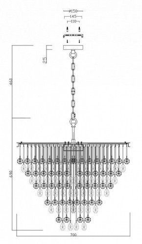 Подвесная люстра Maytoni Linn MOD091PL-09CH в Верхней Салде - verhnyaya-salda.mebel24.online | фото 3