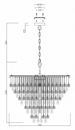 Подвесная люстра Maytoni Linn MOD091PL-09G в Верхней Салде - verhnyaya-salda.mebel24.online | фото 4