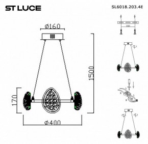 Подвесная люстра ST-Luce Enigma SL6018.203.48 в Верхней Салде - verhnyaya-salda.mebel24.online | фото 4