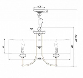 Подвесной светильник Maytoni Roma ARM006PL-08G в Верхней Салде - verhnyaya-salda.mebel24.online | фото 4