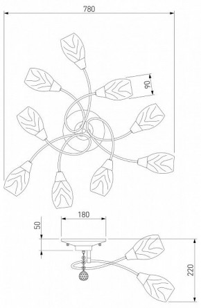 Потолочная люстра Eurosvet Virginia 2275/9 античная бронза в Верхней Салде - verhnyaya-salda.mebel24.online | фото 3