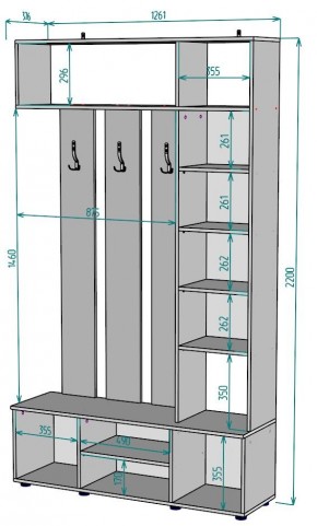 Прихожая с зеркалом V19_M в Верхней Салде - verhnyaya-salda.mebel24.online | фото 2