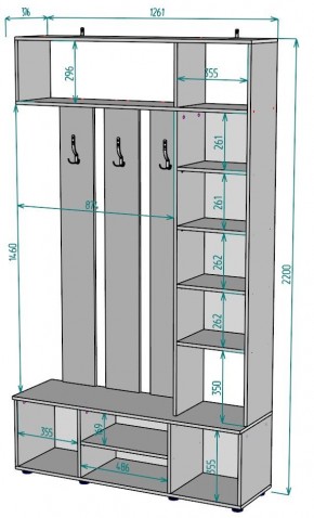 Прихожая с зеркалом V20_M в Верхней Салде - verhnyaya-salda.mebel24.online | фото 2