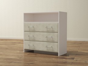 PROxSON Комод Varna (ЛДСП Белая+ткань Белый/Savana Milk (молочный)) 90x40 в Верхней Салде - verhnyaya-salda.mebel24.online | фото 1