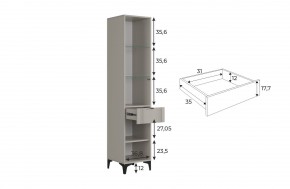 РИЧ Шкаф однодверный со стеклом в Верхней Салде - verhnyaya-salda.mebel24.online | фото 3