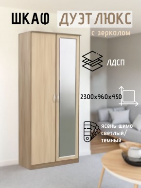 Шкаф 2-х створчатый Дуэт Люкс с зеркалом в Верхней Салде - verhnyaya-salda.mebel24.online | фото 4