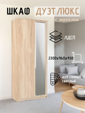Шкаф 2-х створчатый Дуэт Люкс с зеркалом в Верхней Салде - verhnyaya-salda.mebel24.online | фото 7