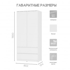 Шкаф 2-х створчатый Симпл ШК-03 (белый) в Верхней Салде - verhnyaya-salda.mebel24.online | фото 3