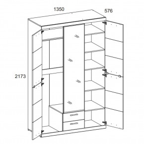 Шкаф 3D2S Z OSKAR , цвет дуб Санремо в Верхней Салде - verhnyaya-salda.mebel24.online | фото 1