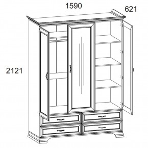 Шкаф 3D4S Z, TIFFANY, цвет вудлайн кремовый в Верхней Салде - verhnyaya-salda.mebel24.online | фото 1