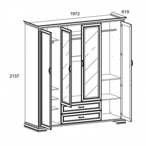 Шкаф 4D2S Z , MONAKO, цвет Сосна винтаж в Верхней Салде - verhnyaya-salda.mebel24.online | фото 1