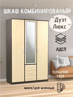 Шкаф комбинированный Дуэт Люкс с зеркалом в Верхней Салде - verhnyaya-salda.mebel24.online | фото 3