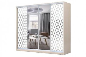 Шкаф-купе ХИТ 23-4-24/2-6556 РОМБЫ МАЛЫЕ МАТОВЫЕ НА ЗЕРКАЛЕ в Верхней Салде - verhnyaya-salda.mebel24.online | фото