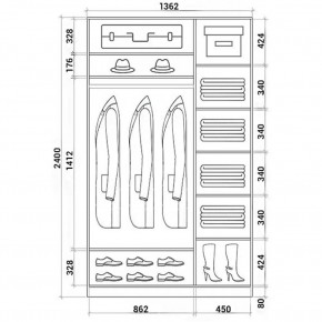 Шкаф-купе ХИТ 24-14-22 (620) в Верхней Салде - verhnyaya-salda.mebel24.online | фото 3