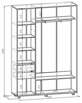 Шкаф-купе Удачный 1600x450x2300 в Верхней Салде - verhnyaya-salda.mebel24.online | фото 3