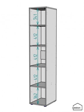 Шкаф Linnea MHR-1-2 2050х400х510 (Графит-М 11.1.25) в Верхней Салде - verhnyaya-salda.mebel24.online | фото 3