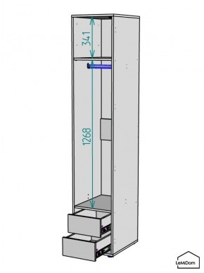 Шкаф Linnea MHR-1-3 2050х400х510 (Белый-М 11.1.2) в Верхней Салде - verhnyaya-salda.mebel24.online | фото 3