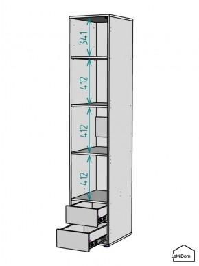Шкаф Linnea MHR-1PO-4 2050х400х510 (Белый-М 11.1.2) в Верхней Салде - verhnyaya-salda.mebel24.online | фото 3