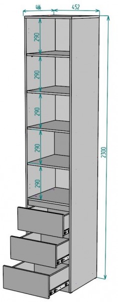 Шкаф Мальта H160 в Верхней Салде - verhnyaya-salda.mebel24.online | фото 2