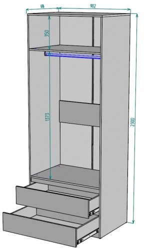 Шкаф Мальта H186 в Верхней Салде - verhnyaya-salda.mebel24.online | фото 2