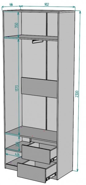 Шкаф Мальта H196 в Верхней Салде - verhnyaya-salda.mebel24.online | фото 2