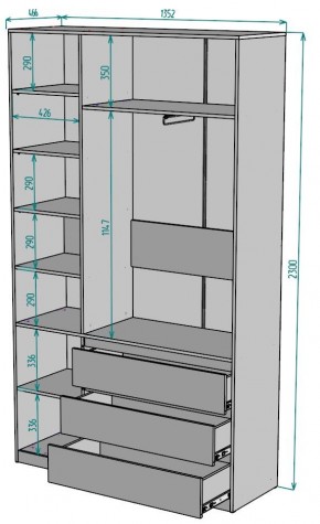 Шкаф Мальта H204 в Верхней Салде - verhnyaya-salda.mebel24.online | фото 2