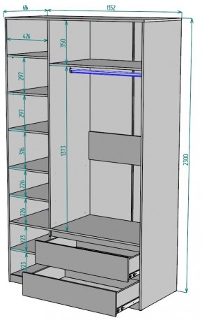 Шкаф Мальта H216 в Верхней Салде - verhnyaya-salda.mebel24.online | фото 2