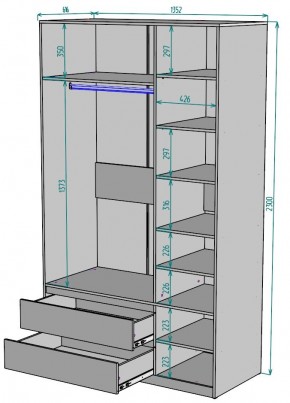 Шкаф Мальта H217 в Верхней Салде - verhnyaya-salda.mebel24.online | фото 2