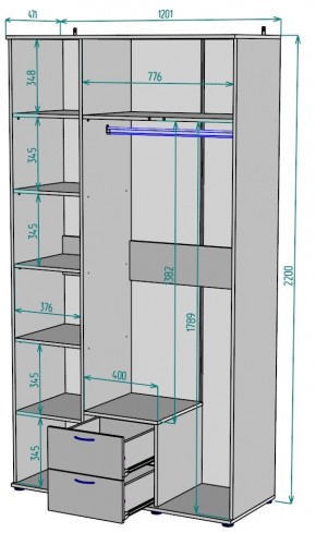 Шкаф Ольга H54 в Верхней Салде - verhnyaya-salda.mebel24.online | фото 2