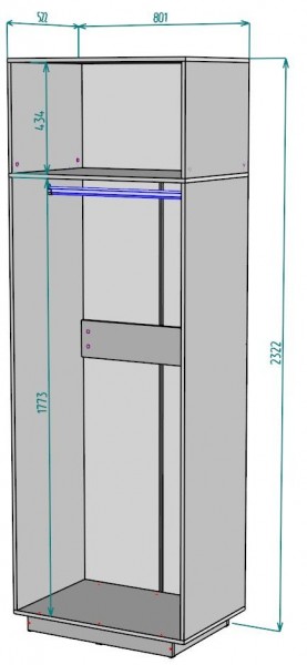 Шкаф "Аврора (H37)" в Верхней Салде - verhnyaya-salda.mebel24.online | фото 2