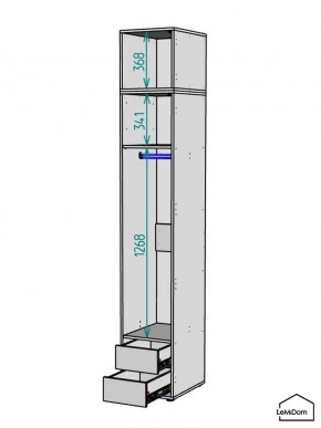 Шкаф с антресолью Linnea MHR-1A-3 2450х400х510 (Белый-М 11.1.2) в Верхней Салде - verhnyaya-salda.mebel24.online | фото 3