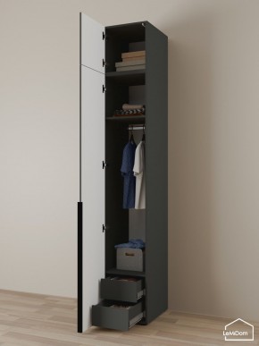 Шкаф с антресолью Linnea MHR-1A-3 2450х400х510 (Графит-М 11.1.25) в Верхней Салде - verhnyaya-salda.mebel24.online | фото 5