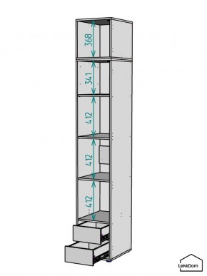 Шкаф с антресолью Linnea MHR-1A-4 2450х400х510 (Белый-М 11.1.2) в Верхней Салде - verhnyaya-salda.mebel24.online | фото 3