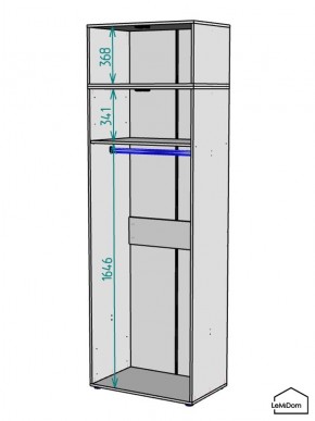 Шкаф с антресолью Linnea MHR-2A-1 2450х800х510 (Графит-М 11.1.25) в Верхней Салде - verhnyaya-salda.mebel24.online | фото 3