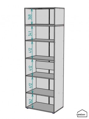 Шкаф с антресолью Linnea MHR-2A-2 2450х800х510 (Графит-М 11.1.25) в Верхней Салде - verhnyaya-salda.mebel24.online | фото 3