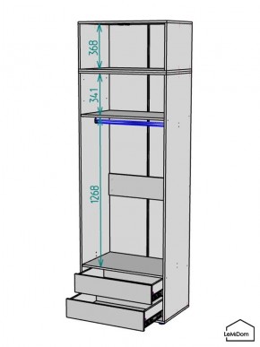 Шкаф с антресолью Linnea MHR-2A-3 2450х800х510 (Белый-М 11.1.2) в Верхней Салде - verhnyaya-salda.mebel24.online | фото 3