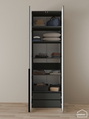 Шкаф с антресолью Linnea MHR-2A-3 2450х800х510 (Графит-М 11.1.25) в Верхней Салде - verhnyaya-salda.mebel24.online | фото 5
