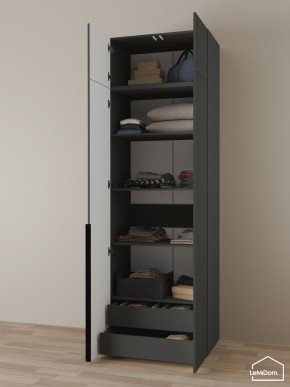 Шкаф с антресолью Linnea MHR-2A-3 2450х800х510 (Графит-М 11.1.25) в Верхней Салде - verhnyaya-salda.mebel24.online | фото 6