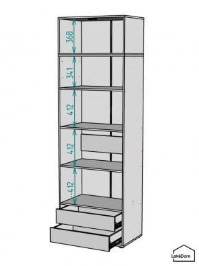 Шкаф с антресолью Linnea MHR-2A-4 2450х800х510 (Графит-М 11.1.25) в Верхней Салде - verhnyaya-salda.mebel24.online | фото 3