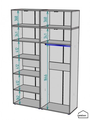 Шкаф с антресолью Linnea MHR-4A-1 2450х1600х510 (ДВ-М 11.1.25) в Верхней Салде - verhnyaya-salda.mebel24.online | фото 3