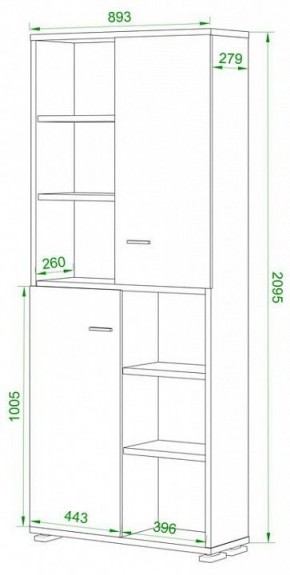 Шкаф-витрина Домино ПУ-30-2-ФС в Верхней Салде - verhnyaya-salda.mebel24.online | фото 2