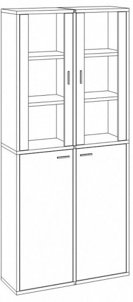 Шкаф-витрина Домино СУ(ш2в2)+2ФС+2ФГ в Верхней Салде - verhnyaya-salda.mebel24.online | фото 3