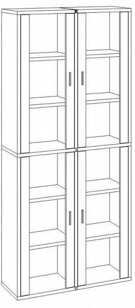 Шкаф-витрина Домино СУ(ш2в2)+4ФС в Верхней Салде - verhnyaya-salda.mebel24.online | фото 2
