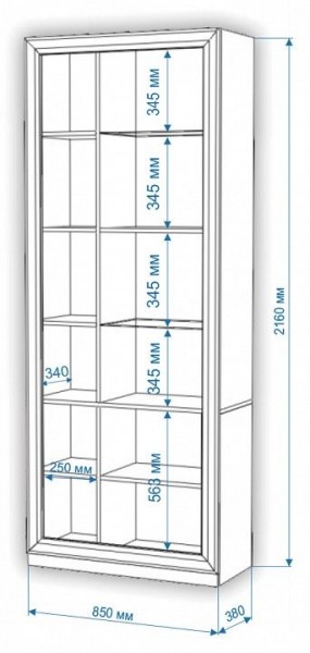Шкаф-витрина Нобиле ШВтВ-ФСД-ФГК в Верхней Салде - verhnyaya-salda.mebel24.online | фото 3